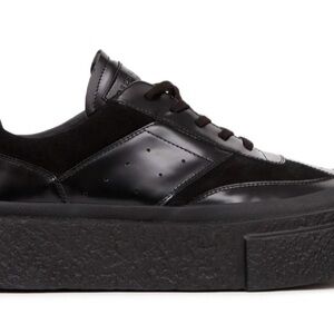 MM6 Maison Martin Margiela Black Leather Sneakers